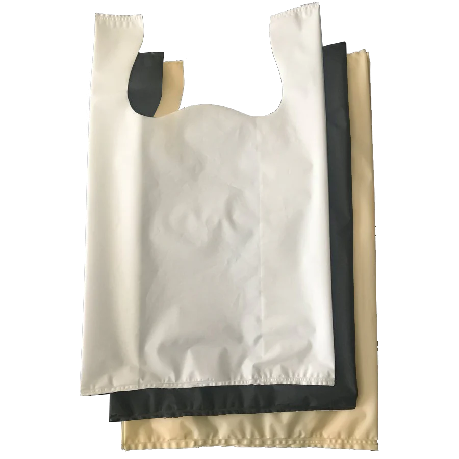 Silent Props Plastic T-Shirt Convenience Store Bag (White, Black Beige) - Image 8