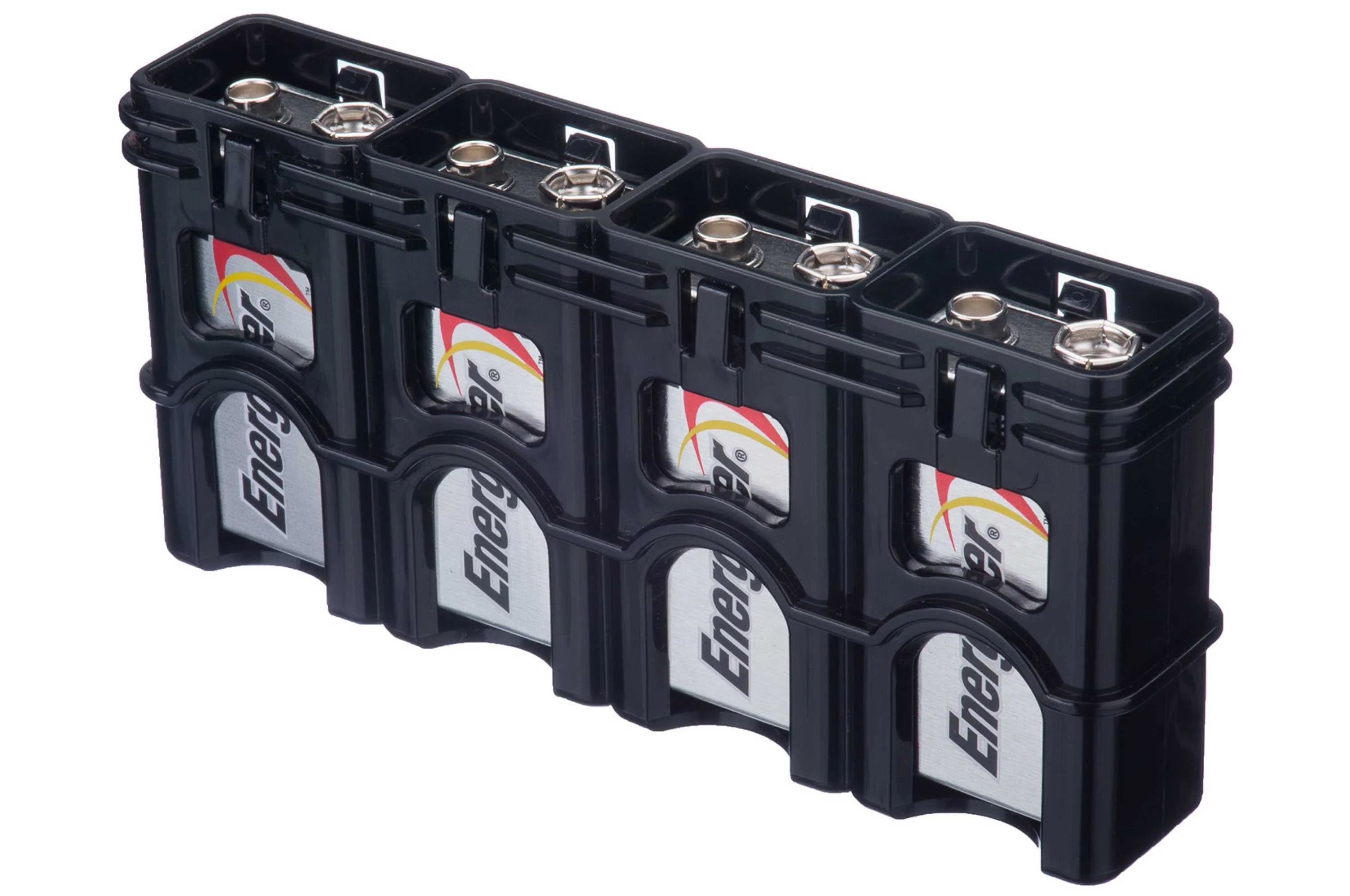 Storacell Slim Line 9V - 4 Pack Battery Caddy (Tuxedo Black) - Image 2