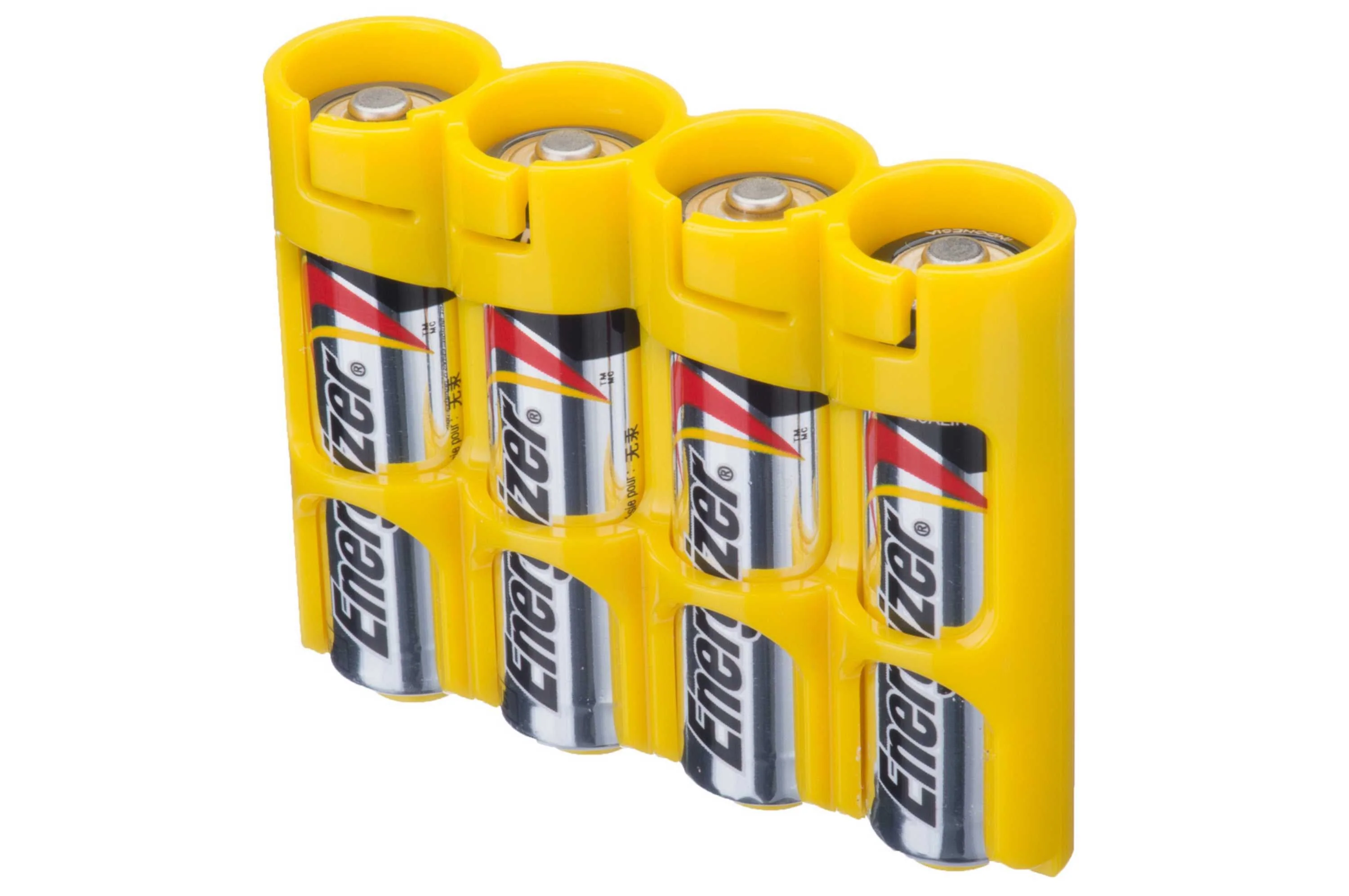 Storacell Slim Line AA - 4 Pack Battery Caddy (Yellow) - Image 2