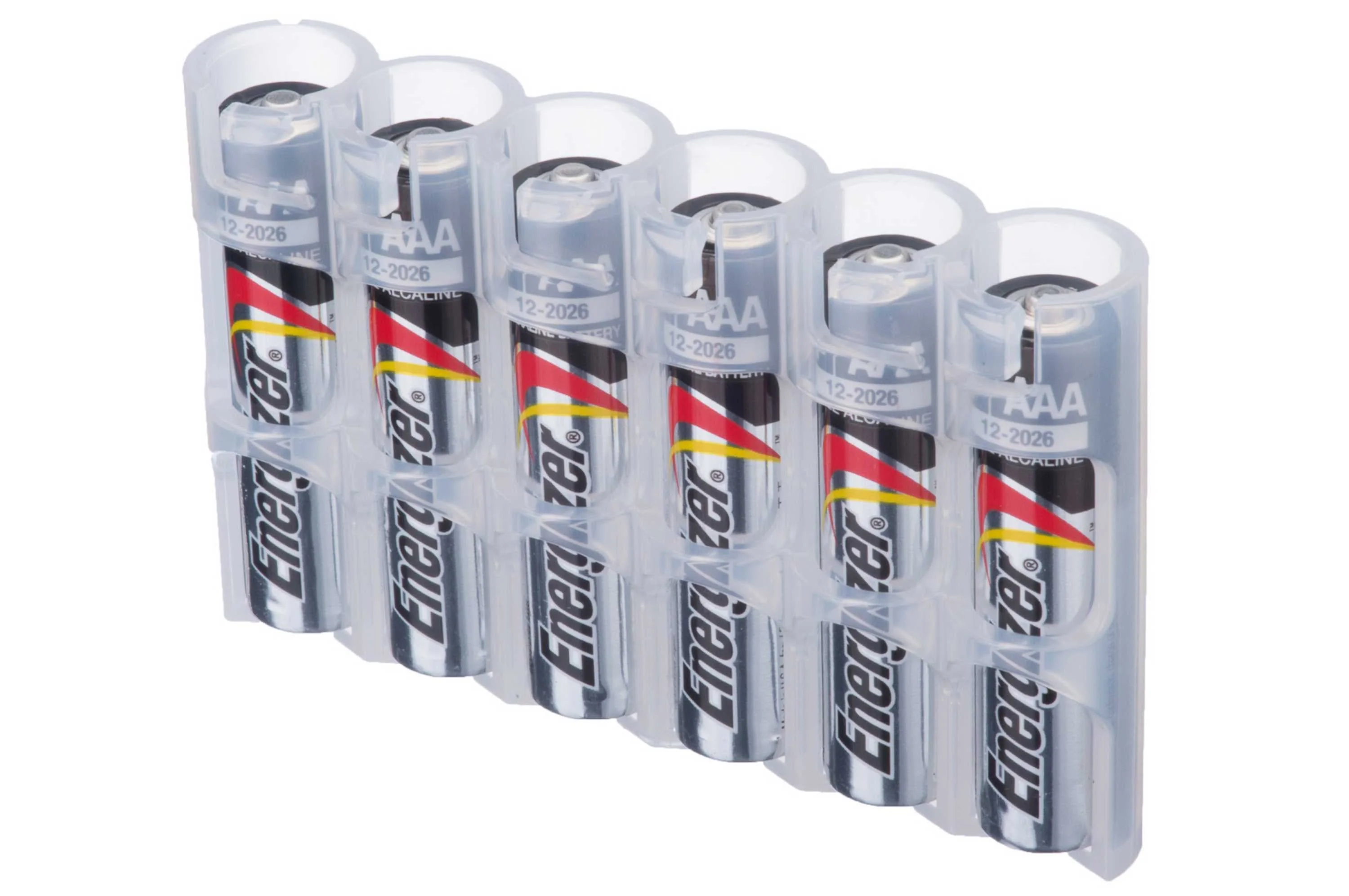Storacell Slim Line AAA - 6 Pack Battery Caddy (Clear) - Image 2