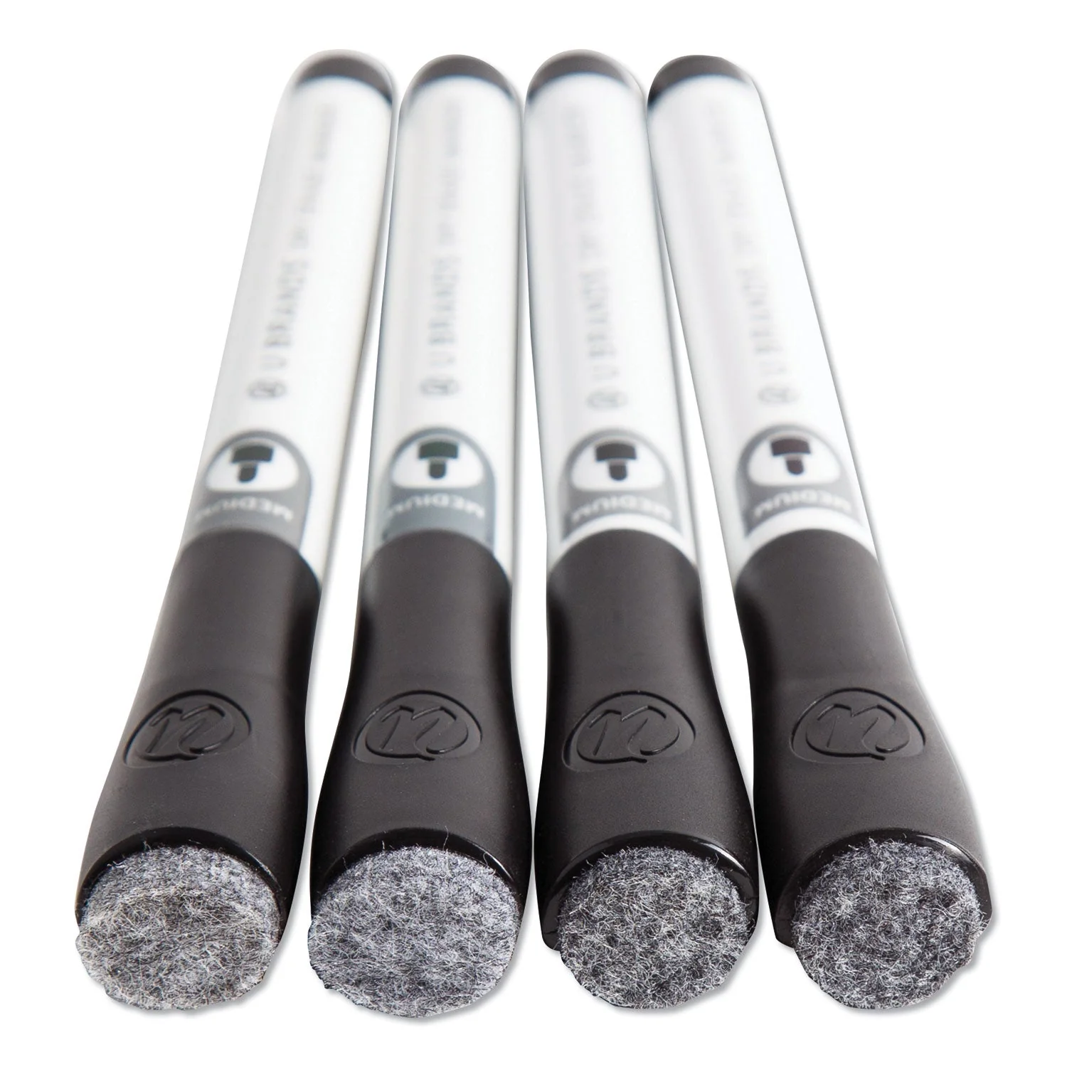 U Brands Medium Point Low-Odor Dry-Erase Markers with Erasers, Medium Bullet Tip, Black, Dozen - Image 6