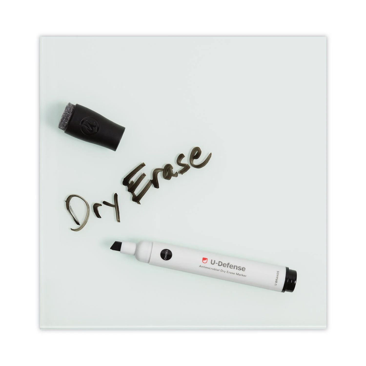 U Brands U-Defense Antimicrobial Dry-Erase Markers, Broad Chisel Tip, Black, 12/Pack - Image 4