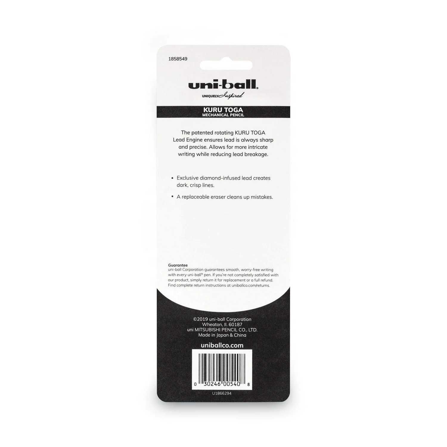 uniball KuruToga Mechanical Pencil, 0.7 mm, HB (#2), Black Lead, Black/Green Barrel - Image 10