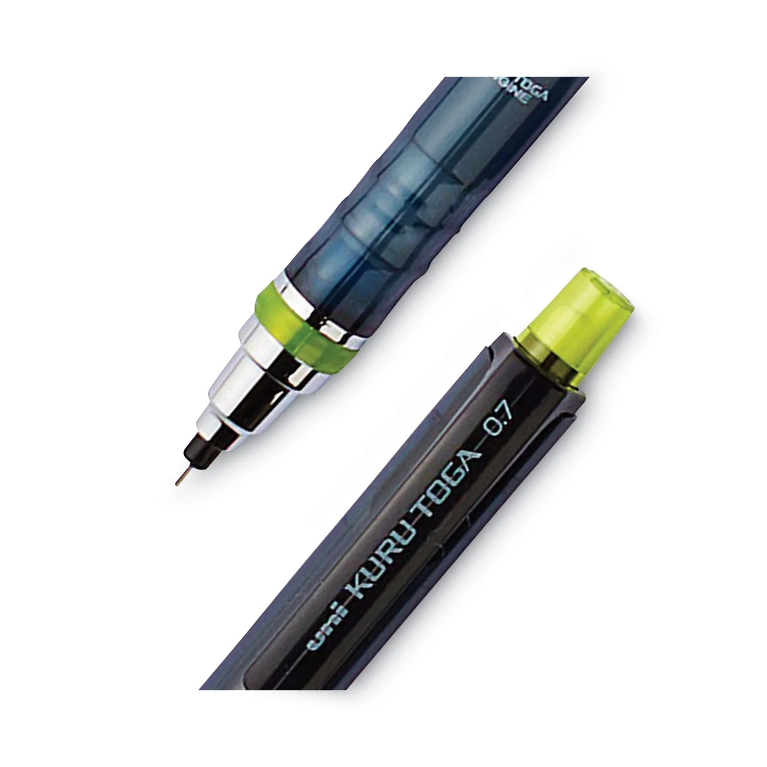 uniball KuruToga Mechanical Pencil, 0.7 mm, HB (#2), Black Lead, Black/Green Barrel - Image 5