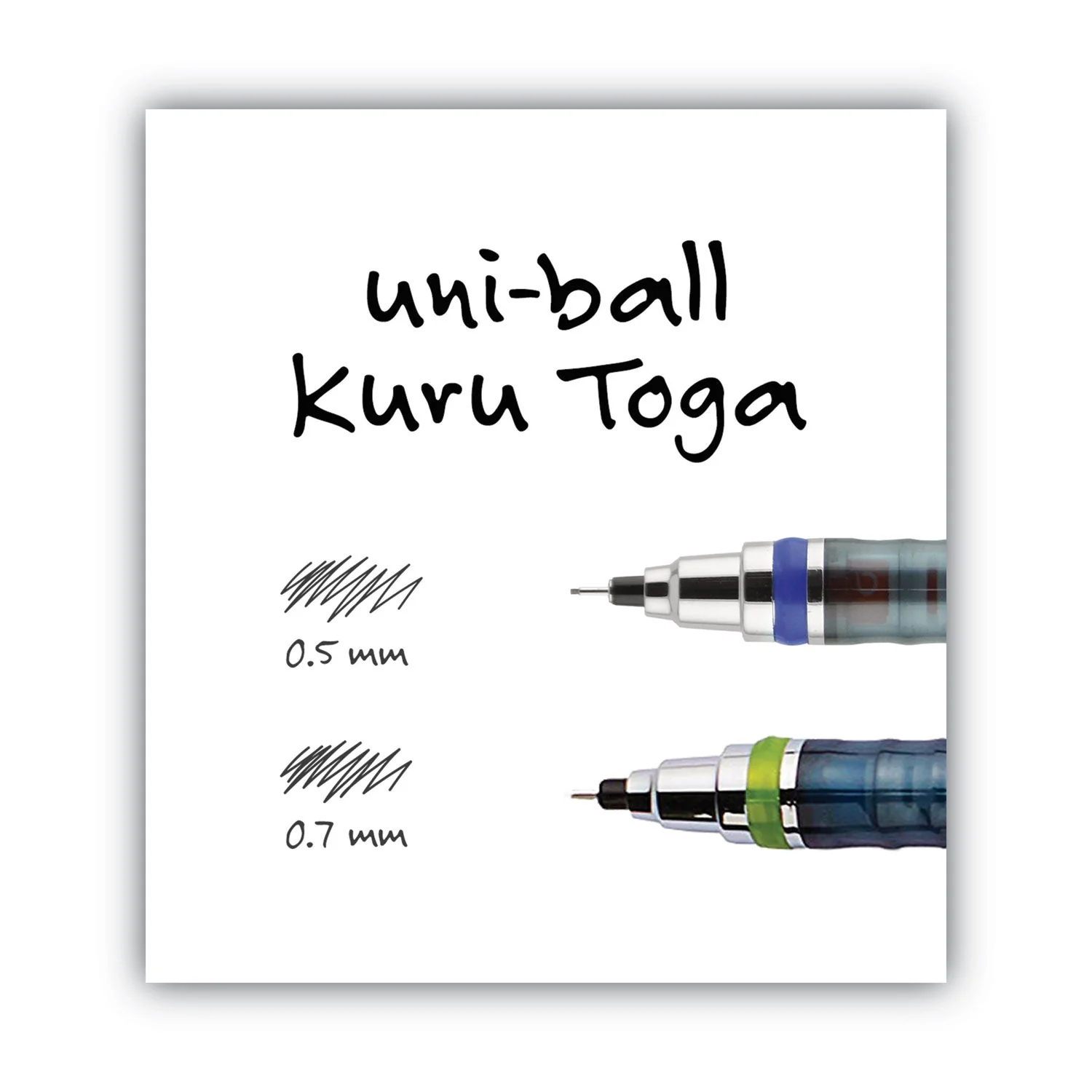 uniball KuruToga Mechanical Pencil, 0.7 mm, HB (#2), Black Lead, Black/Green Barrel - Image 6
