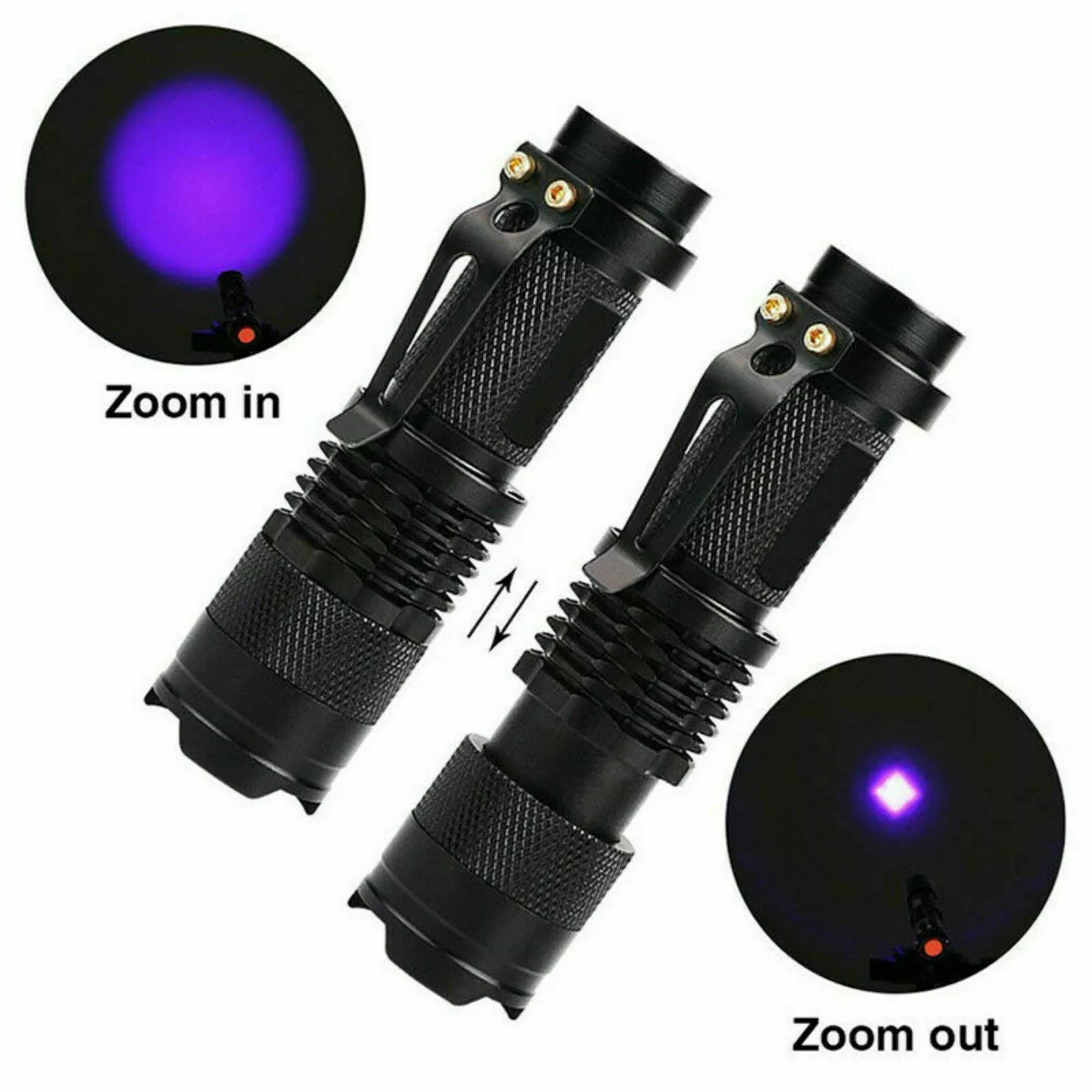 UV Flashlight 395nm Black Light - 3 Light Modes & Zoom Function - Image 7